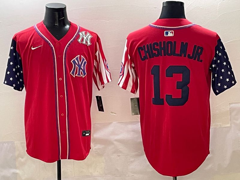 Men New York Yankees 13 Chisholm jr Red a generation of national flags Jointly Name 2025 Nike MLB Jersey style 8